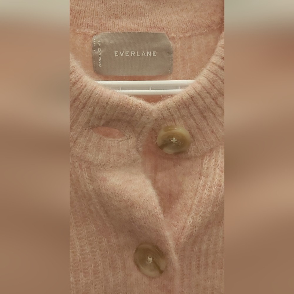 Everlane Pink Button-Up Ribbed Sweater - Picture 2 of 6
